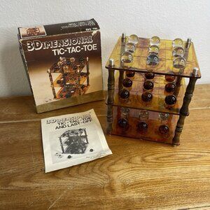 Vintage Tri Tac Toe Marble Game Acrylic 3 Tiered 70s Crisloid Inc No 549 *READ*